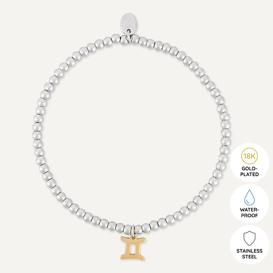 Memories: "GEMINI" | The Twins Bracelet | White Gold & 18K Gold-Plated