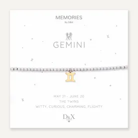 Memories: "GEMINI" | The Twins Bracelet | White Gold & 18K Gold-Plated