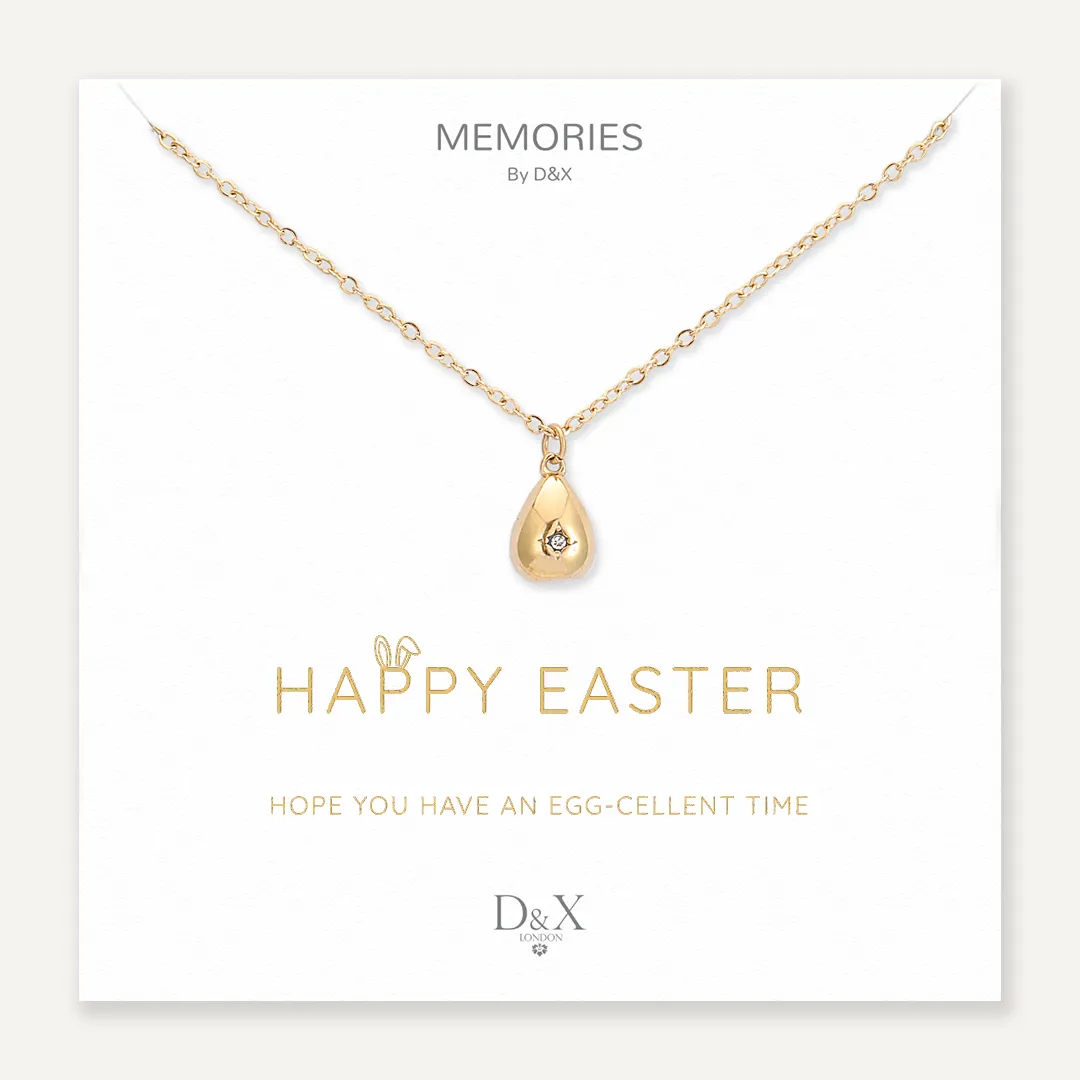 Memories: "HAPPY EASTER" | Easter Egg Necklace | 18K Gold-Plated