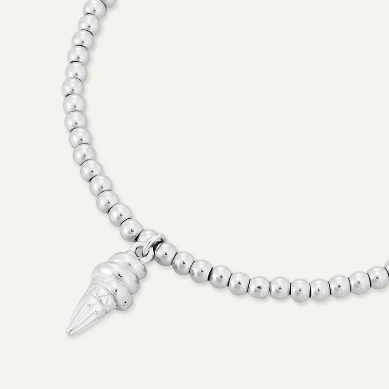 Memories: "I SCREAM FOR ICE CREAM" | Ice Cream Cone Bracelet | White Gold-Plated