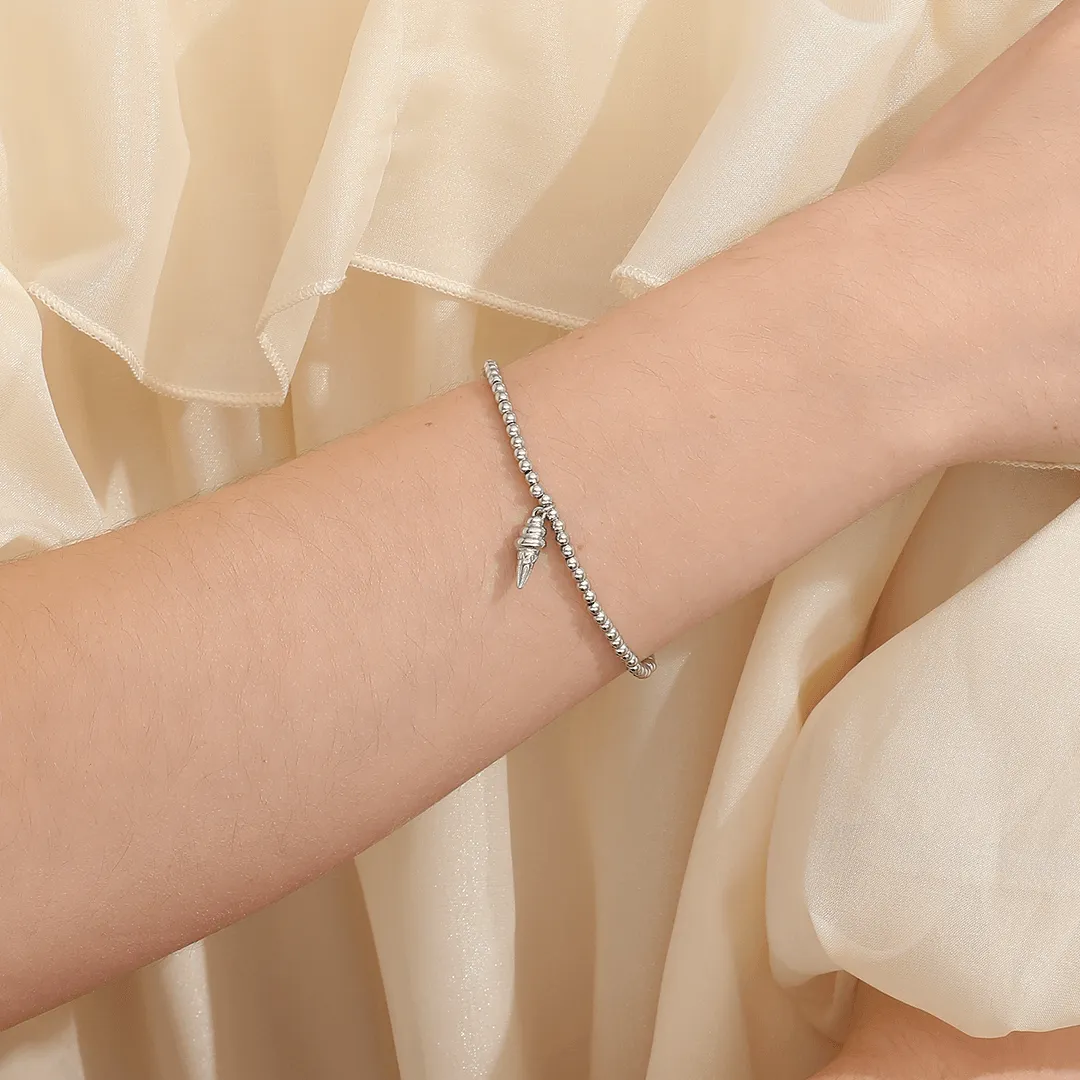 Memories: "I SCREAM FOR ICE CREAM" | Ice Cream Cone Bracelet | White Gold-Plated