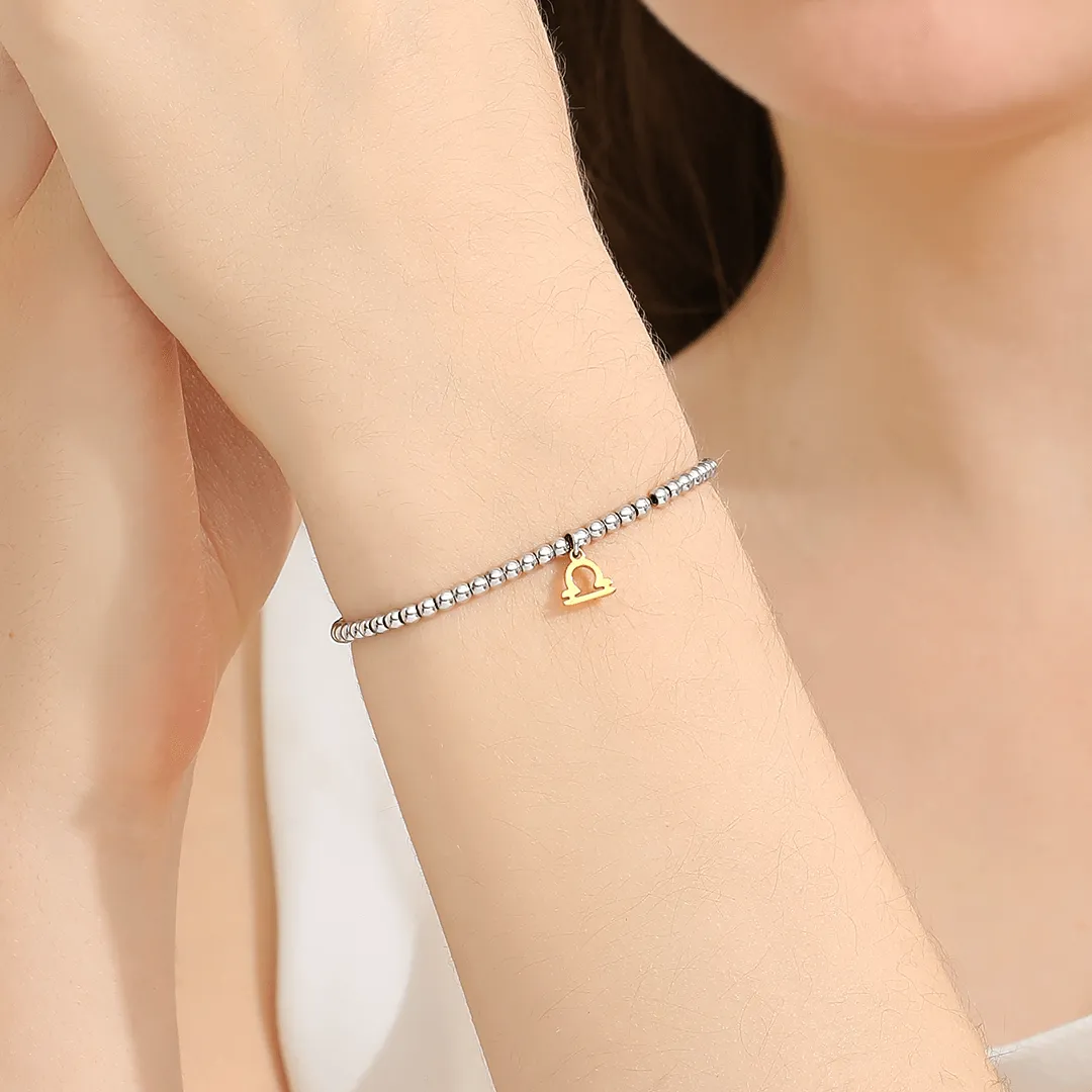 Memories: "LIBRA" | The Scales Bracelet | White Gold & 18K Gold-Plated