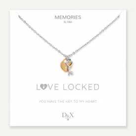 Memories: "LOVE LOCKED" | Lock and Key Necklace | White Gold & 18K Gold-Plated