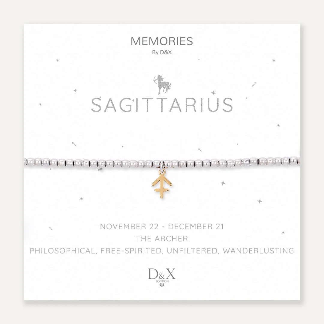 Memories: "SAGITTARIUS" | The Archer Bracelet | White Gold & 18K Gold-Plated