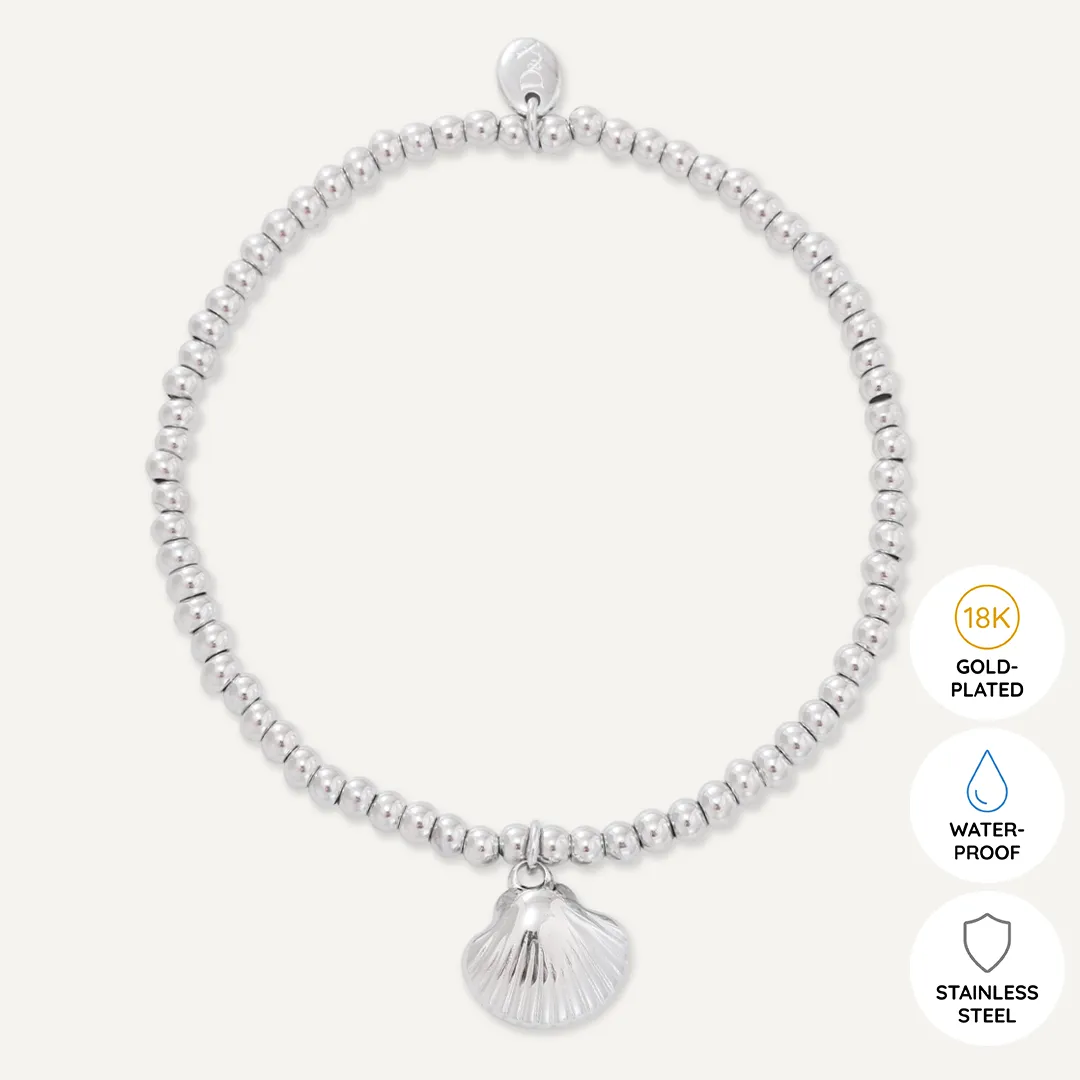 Memories: "SHELL YEAH" | Sea Shell Bracelet | White Gold-Plated