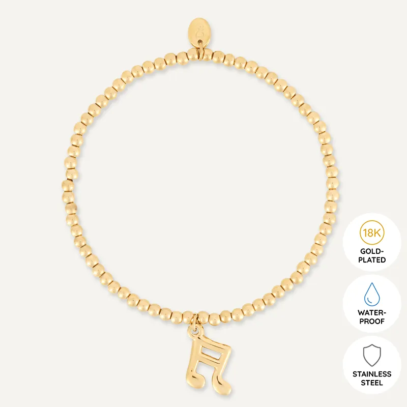 Memories: "TAKE NOTE" | Music Note Bracelet | 18K Gold-Plated