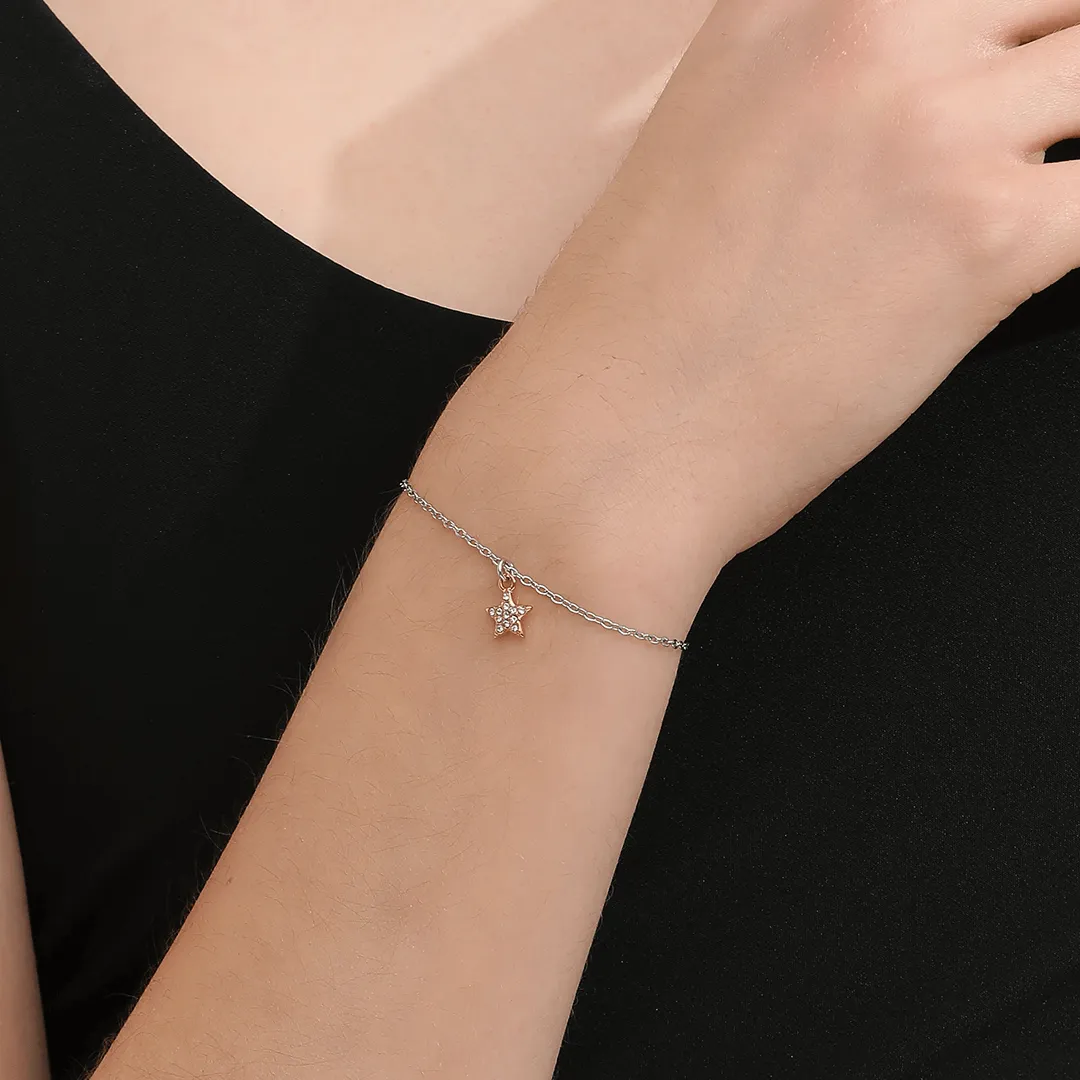 Memories: "THANK YOU FOR BEING MY MAID OF HONOUR" | Star Bracelet | White Gold & 18K Gold-Plated