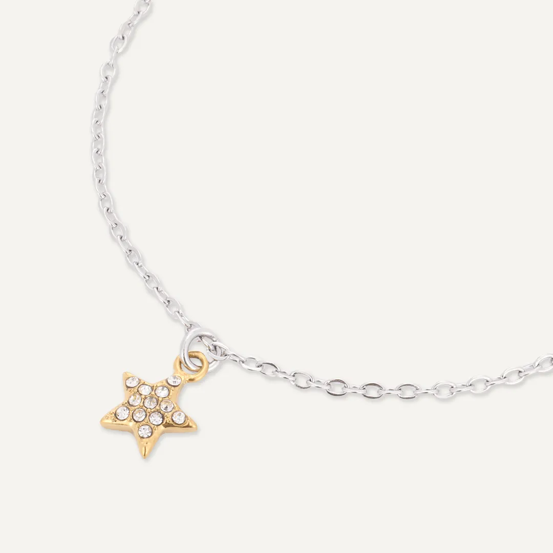 Memories: "THANK YOU FOR BEING MY MAID OF HONOUR" | Star Bracelet | White Gold & 18K Gold-Plated