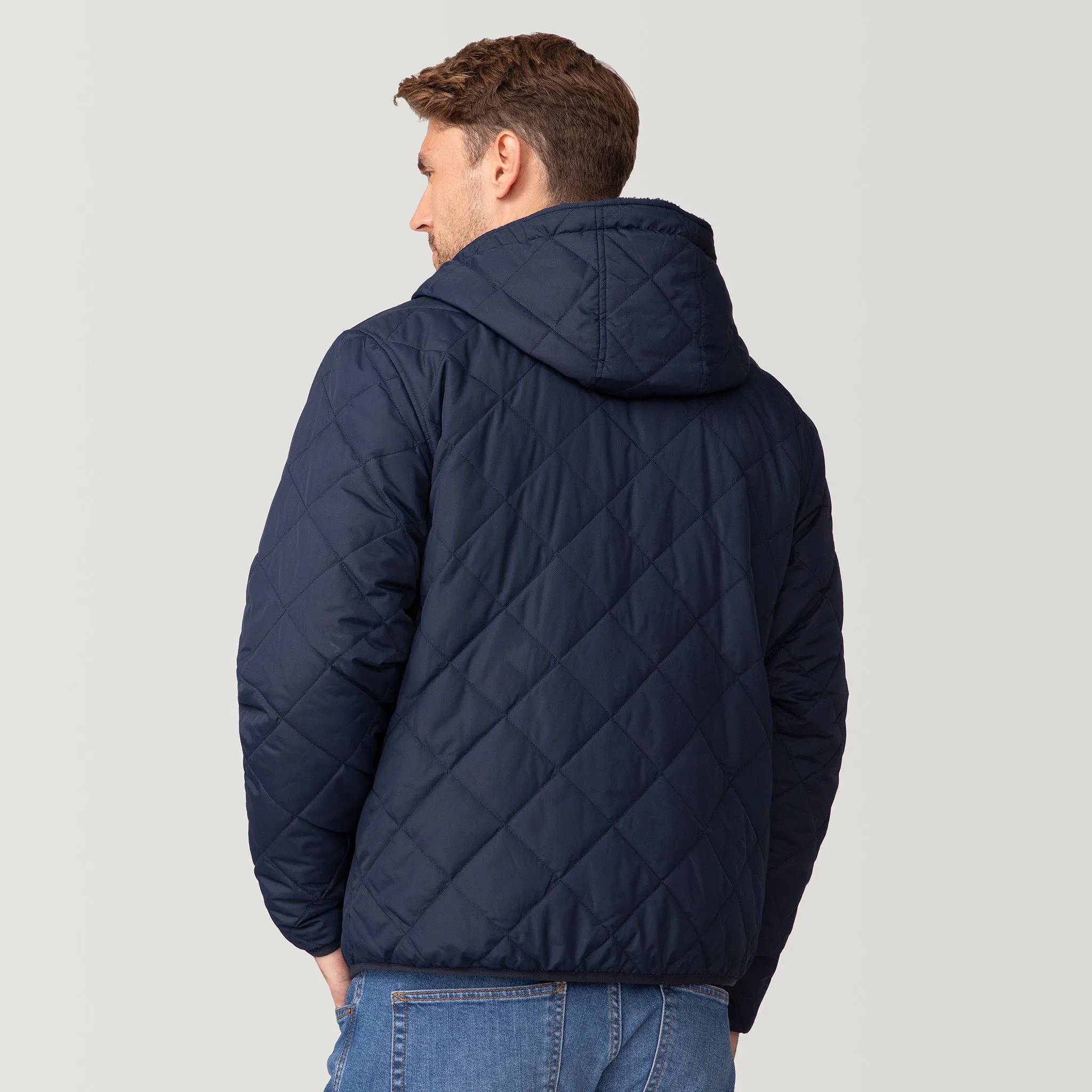 Men's Atlas Hooded Quilted Reversible Sherpa Jacket