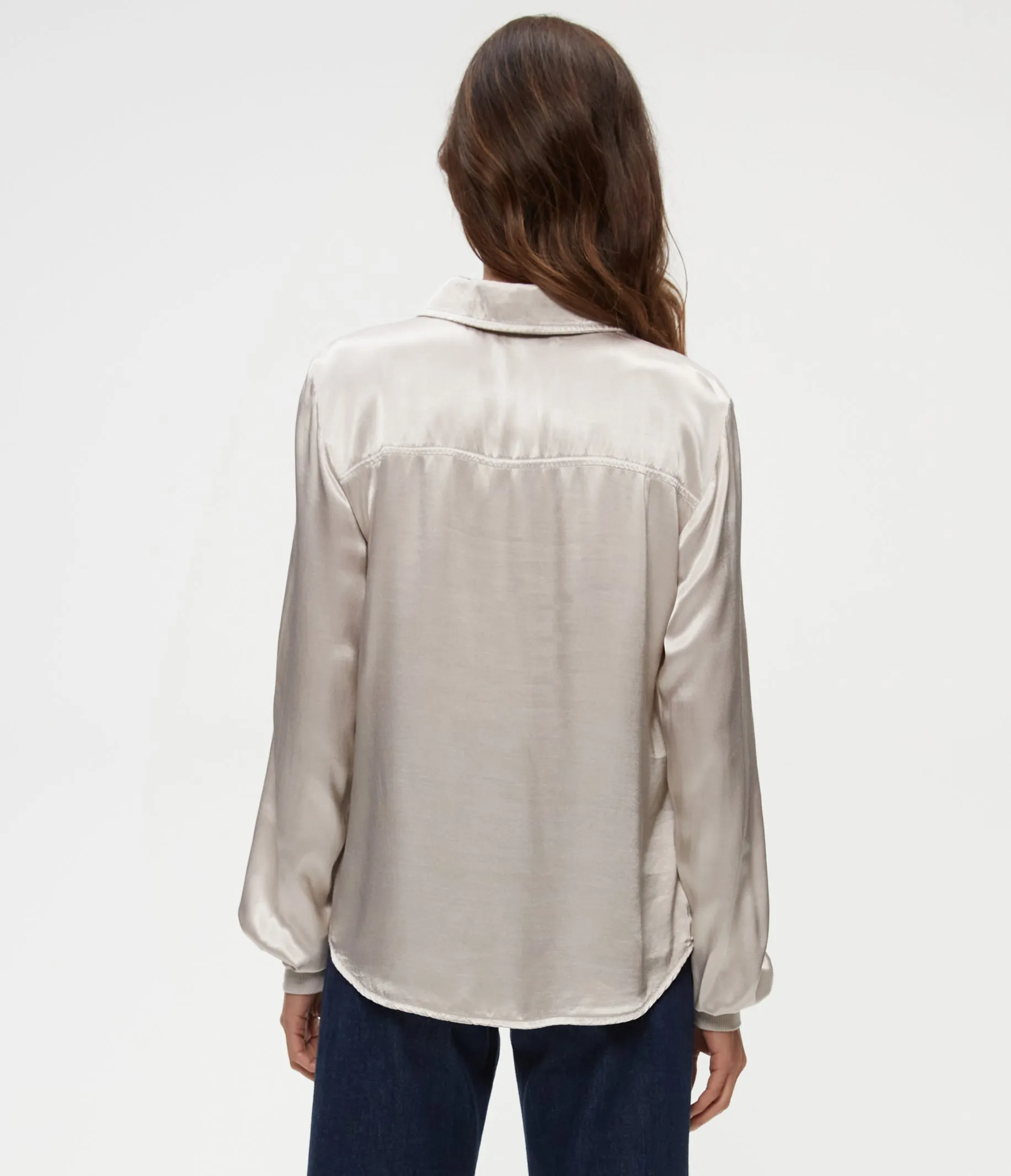 Meredith Satin Button Down Shirt