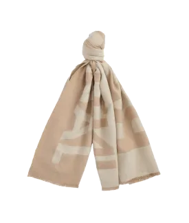 Milla Logo Wrap Scarf - Cream