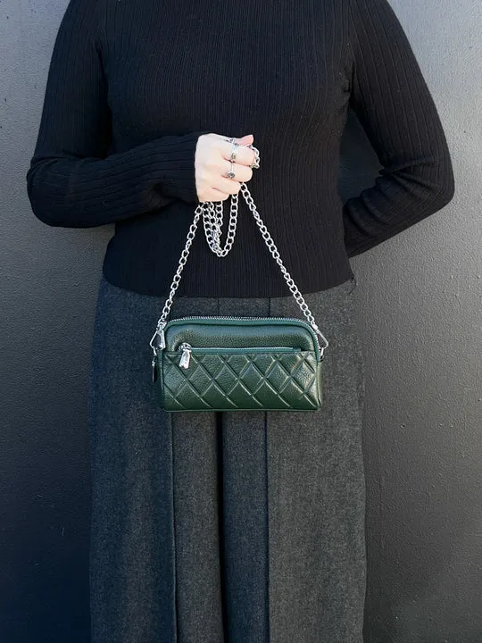 Minx Dial Up Forest Green Leather Bag