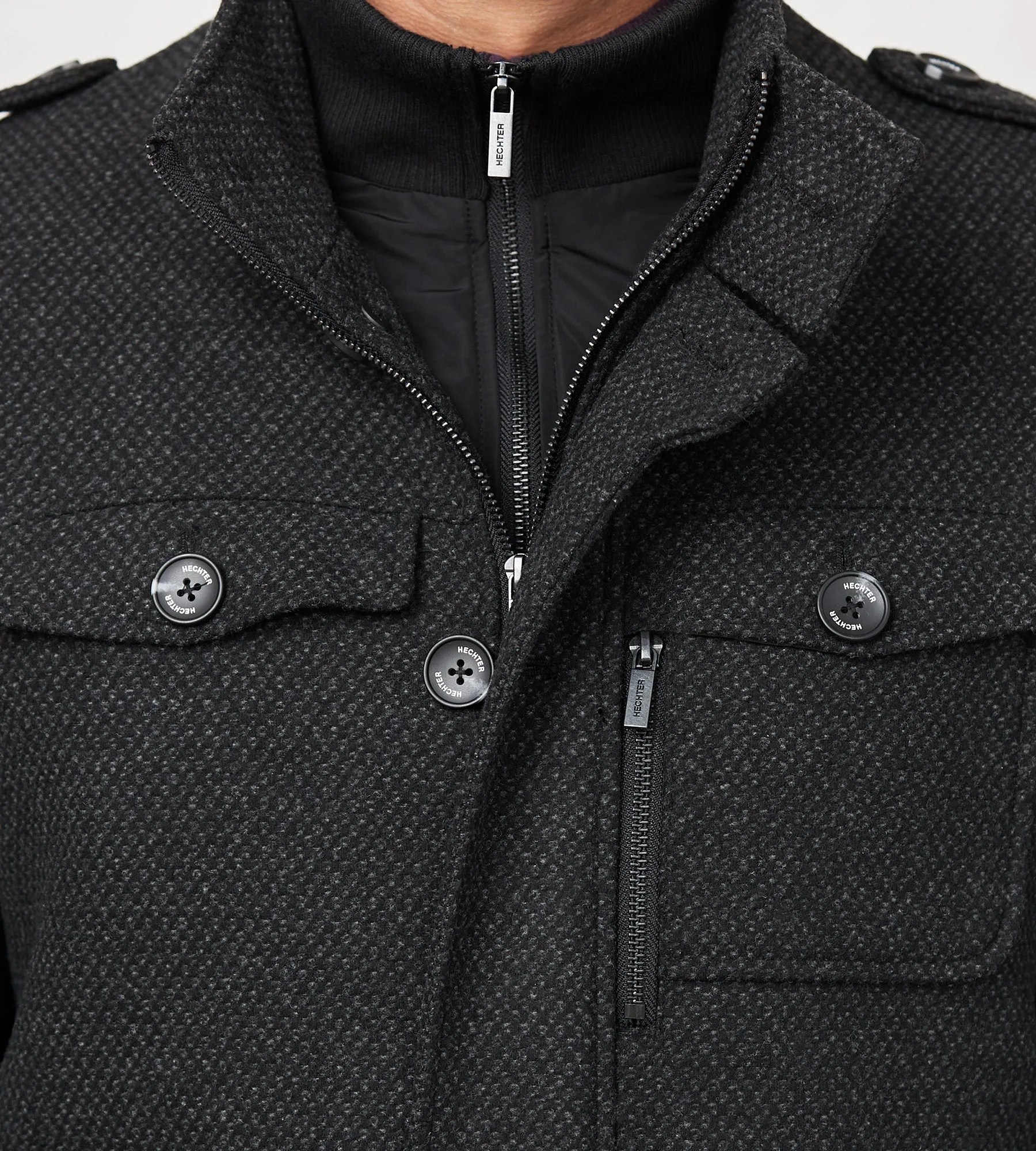 Modern Fit Mid-Length Field Coat with Bib