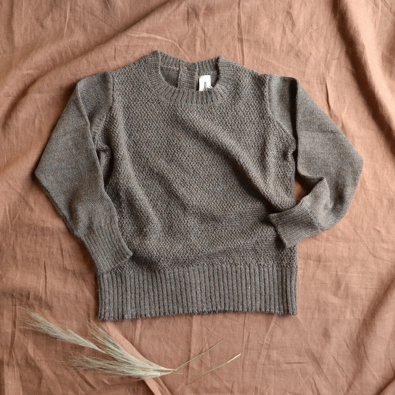 Moss Stitch Jumper - Alpaca/Merino - Cedar (18m-8y)