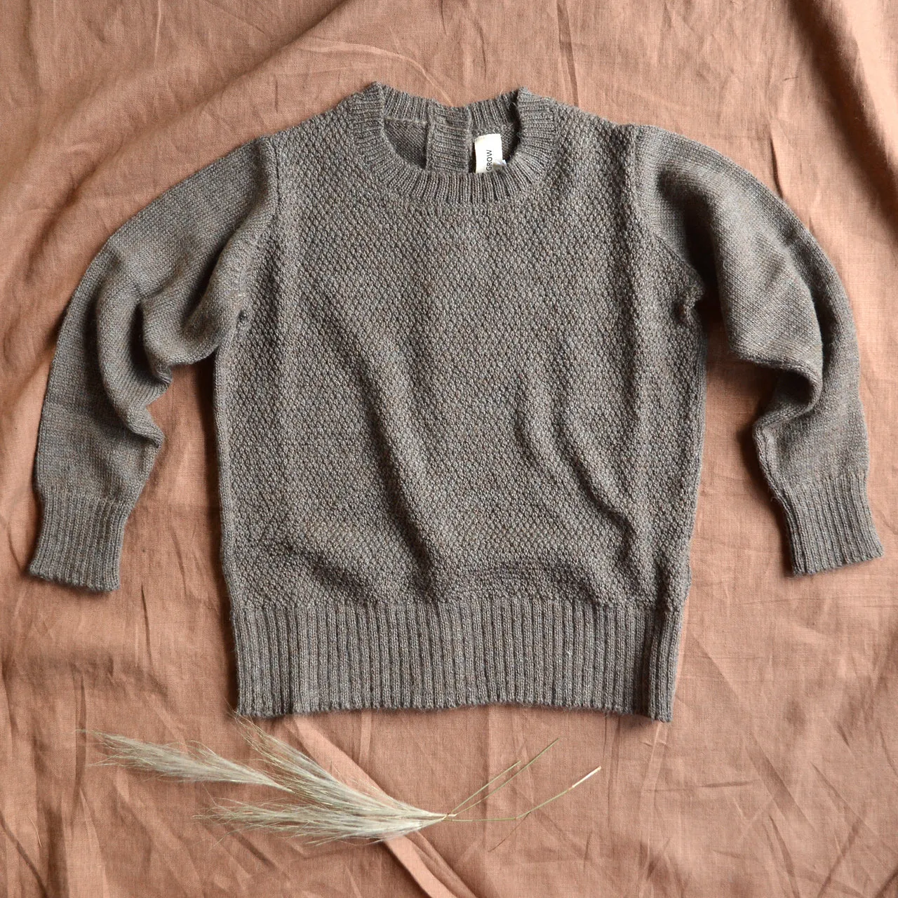 Moss Stitch Jumper - Alpaca/Merino - Cedar (18m-8y)