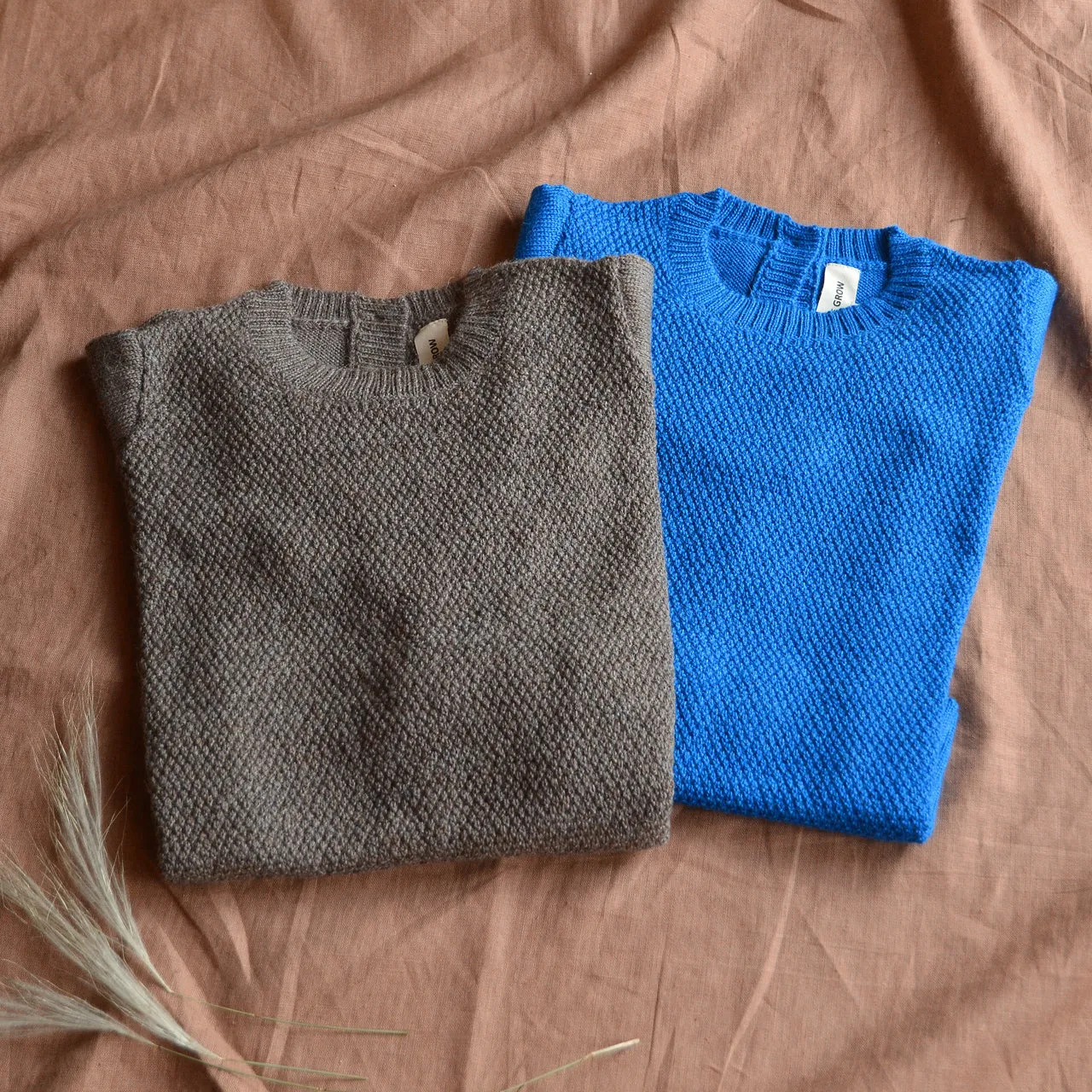 Moss Stitch Jumper - Alpaca/Merino - Cedar (18m-8y)