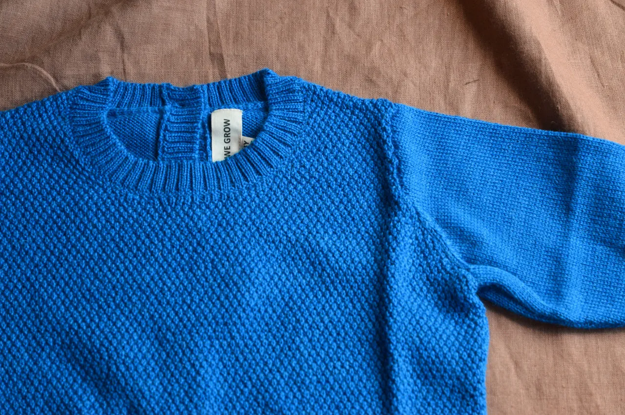 Moss Stitch Jumper - Alpaca/Merino - Cobalt (18m-8y)