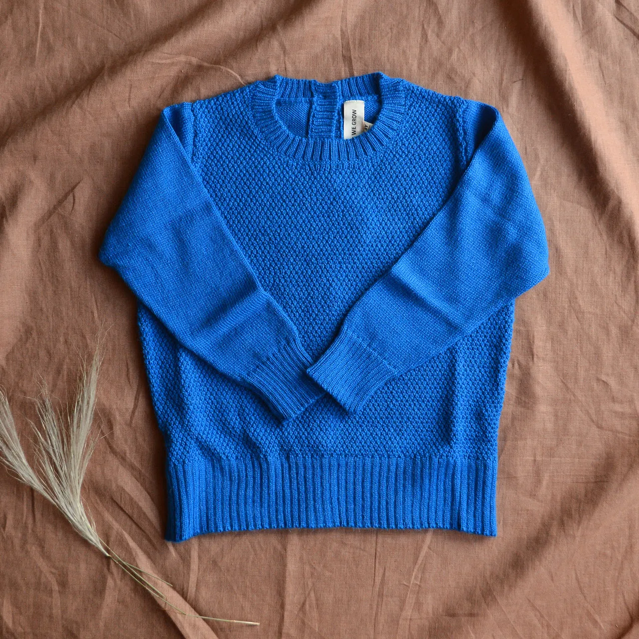 Moss Stitch Jumper - Alpaca/Merino - Cobalt (18m-8y)