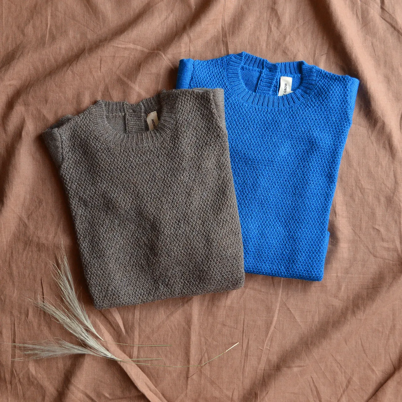 Moss Stitch Jumper - Alpaca/Merino - Cobalt (18m-8y)