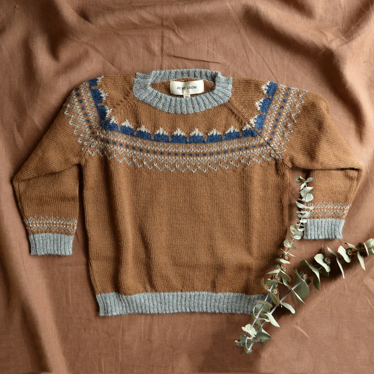 Mountain Sweater - 100% Baby Alpaca - Camel (18m-5y) *Last ones