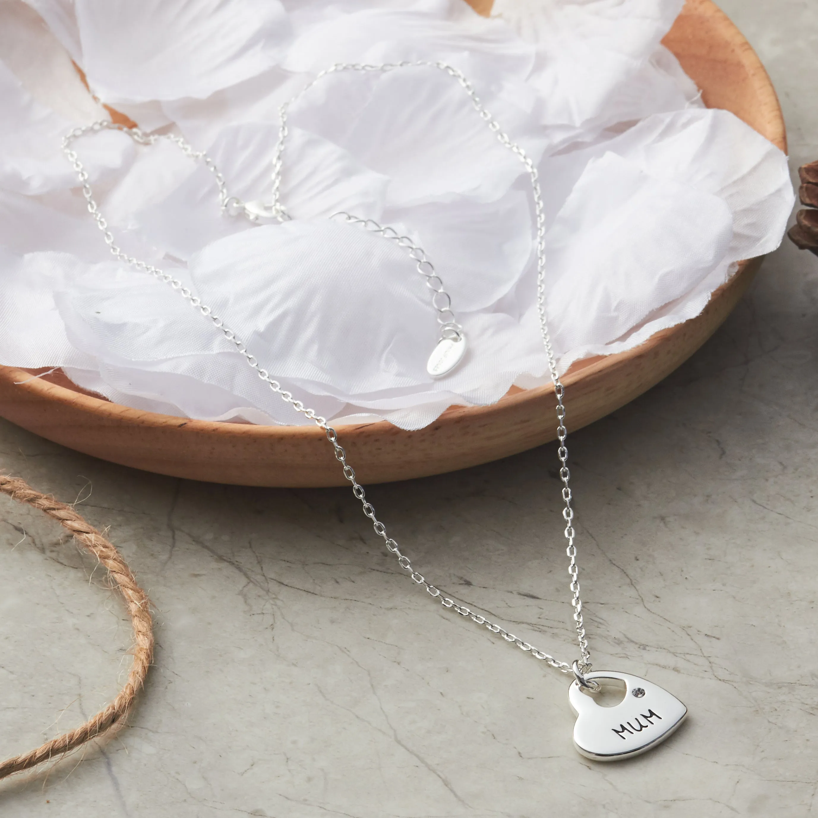 Mum Heart Necklace with Quote Card Created with Zircondia® Crystals