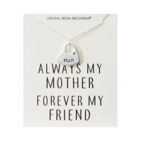 Mum Heart Necklace with Quote Card Created with Zircondia® Crystals