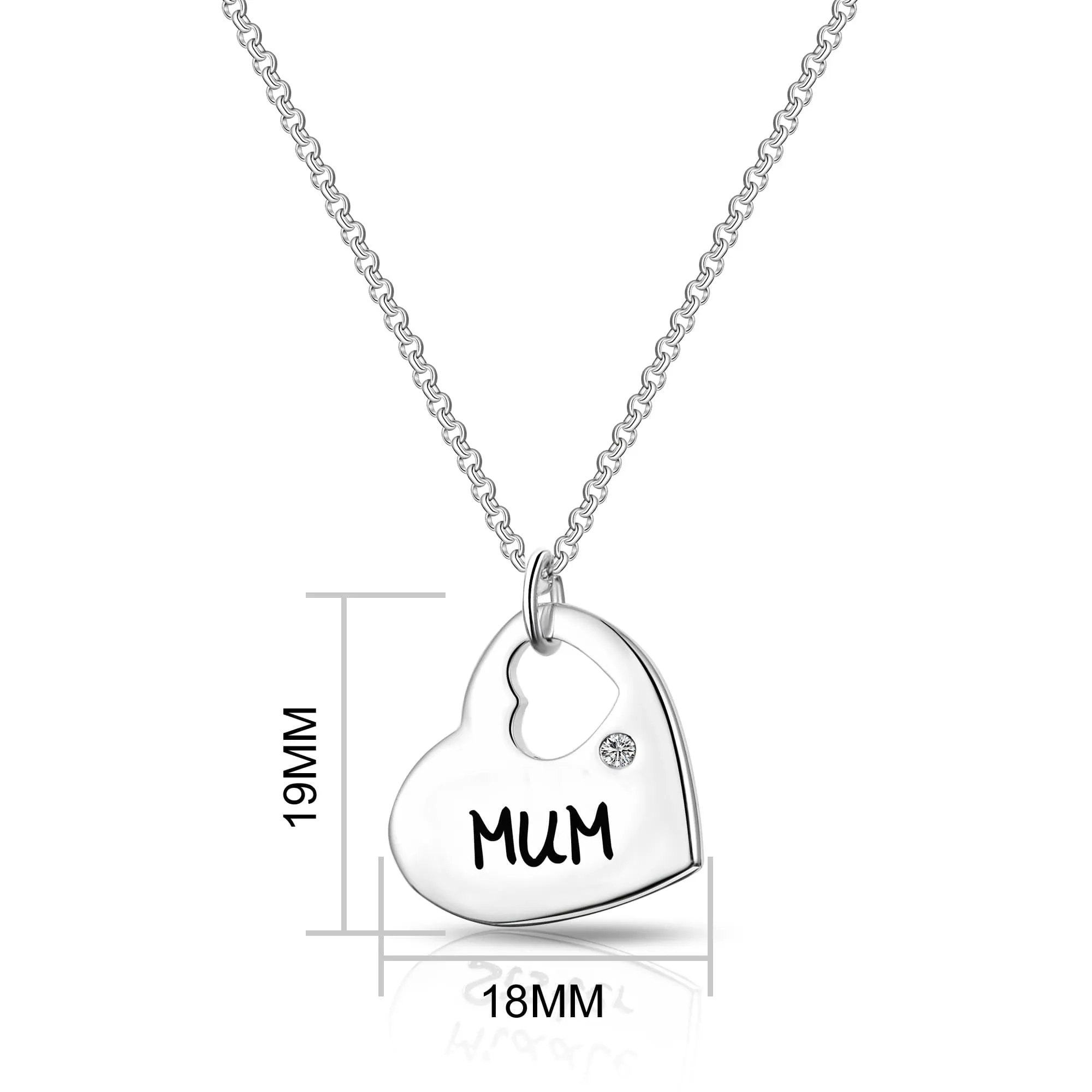 Mum Heart Necklace with Quote Card Created with Zircondia® Crystals