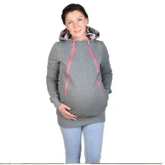 Mum's Baby-Carrier Kangaroo Pouch Hoodie