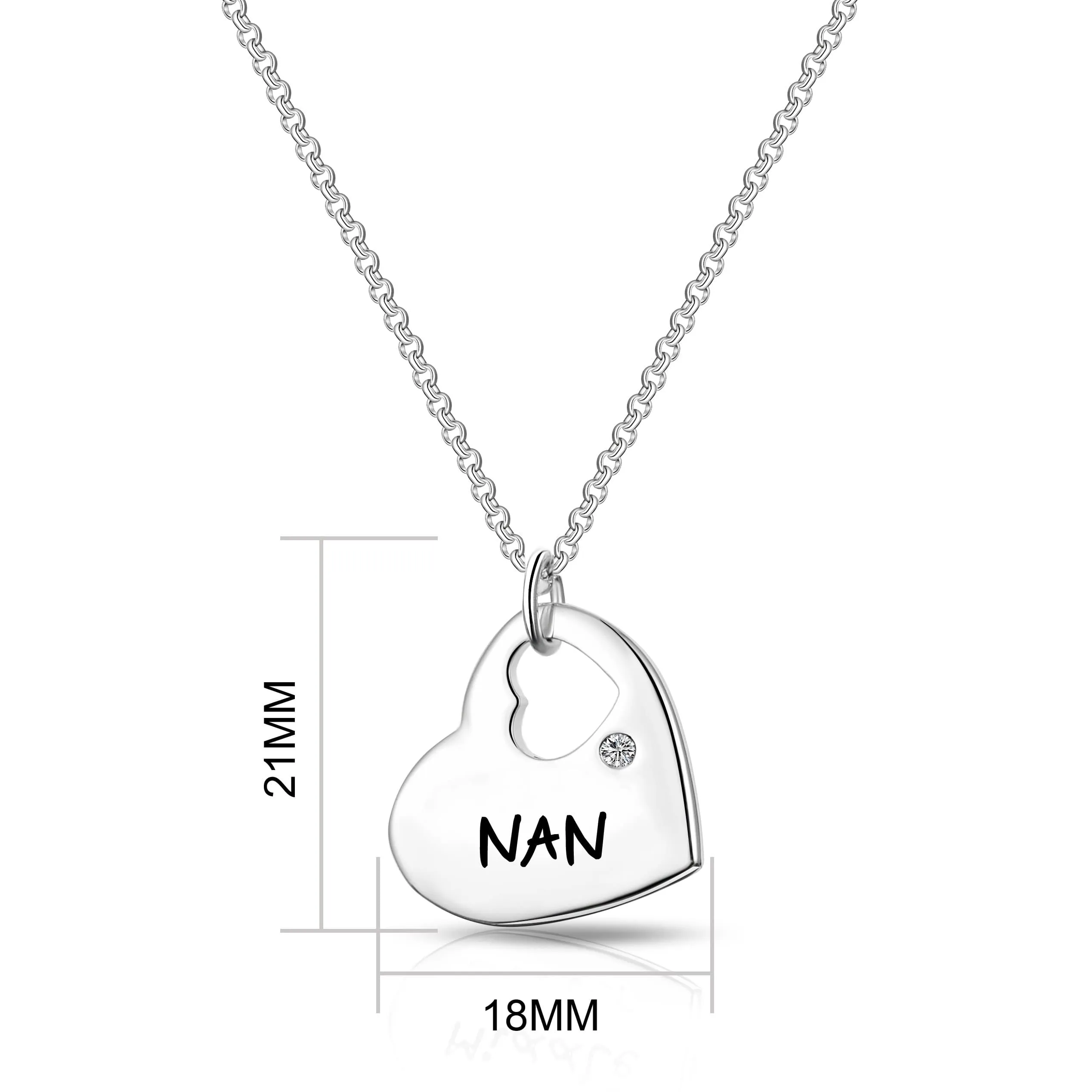 Nan Heart Necklace Created with Zircondia® Crystals