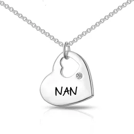 Nan Heart Necklace Created with Zircondia® Crystals