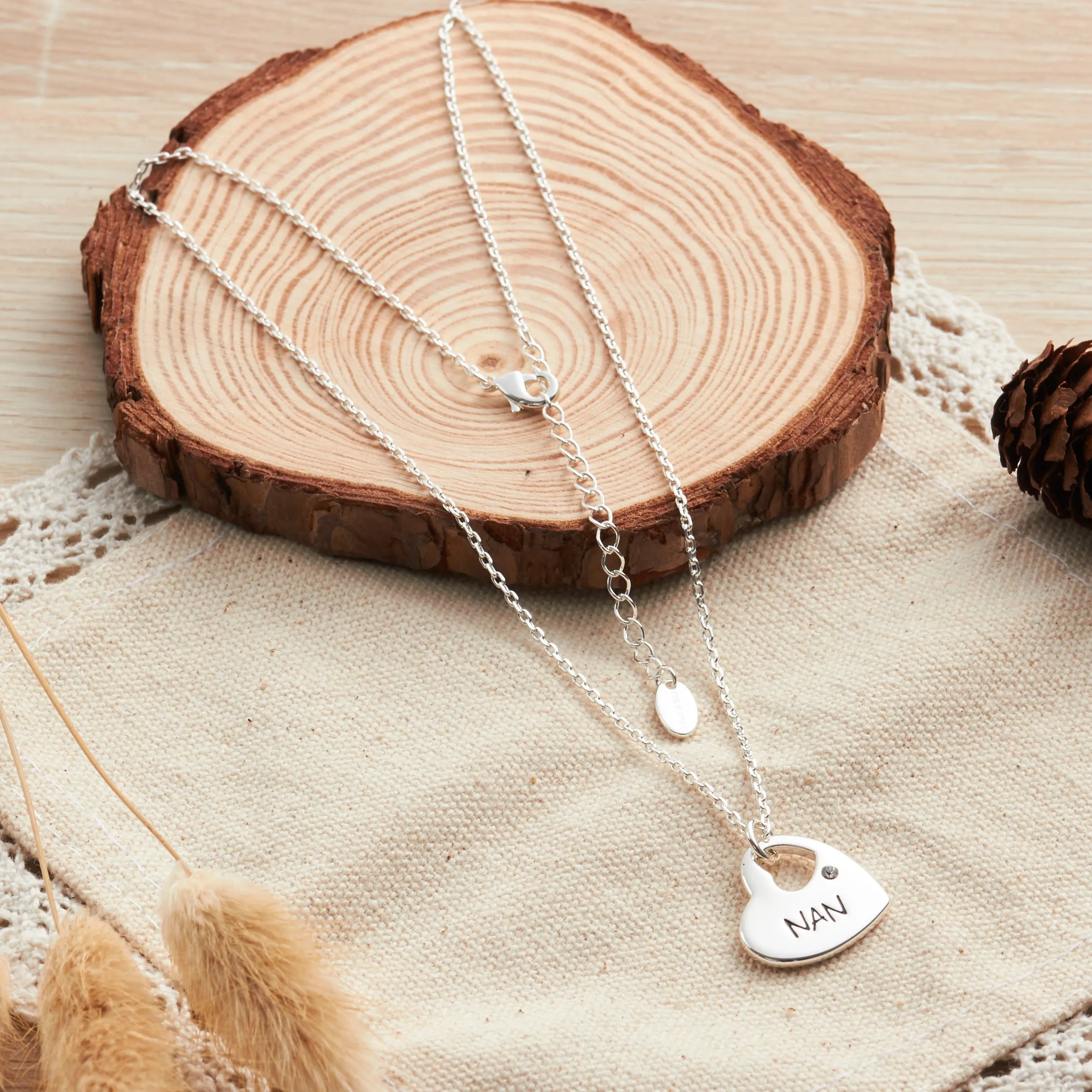 Nan Heart Necklace Created with Zircondia® Crystals