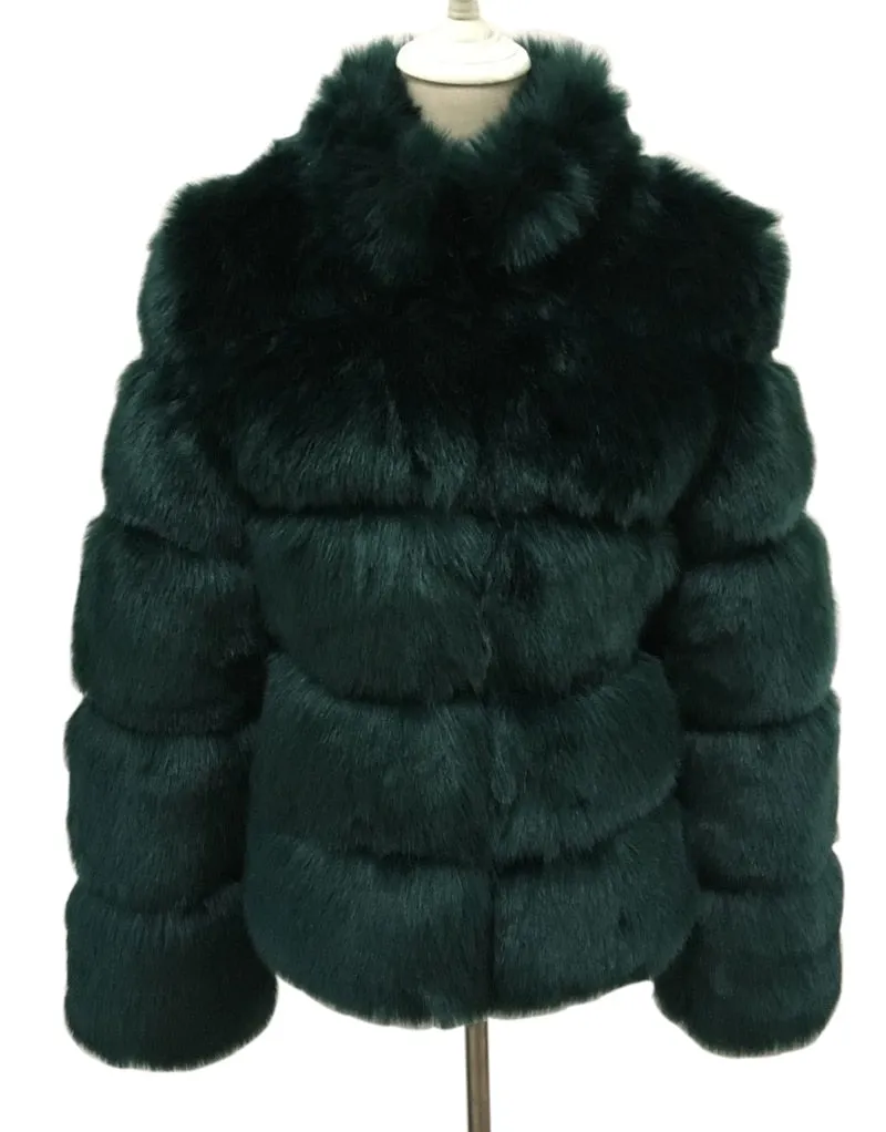 New Arrival Fashion Coats Faux Women Winter Fur Collar Warm Hood Cotton Coat Women Clothes