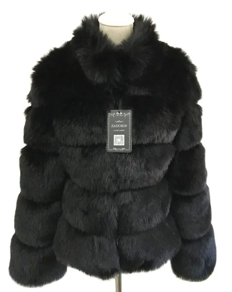 New Arrival Fashion Coats Faux Women Winter Fur Collar Warm Hood Cotton Coat Women Clothes