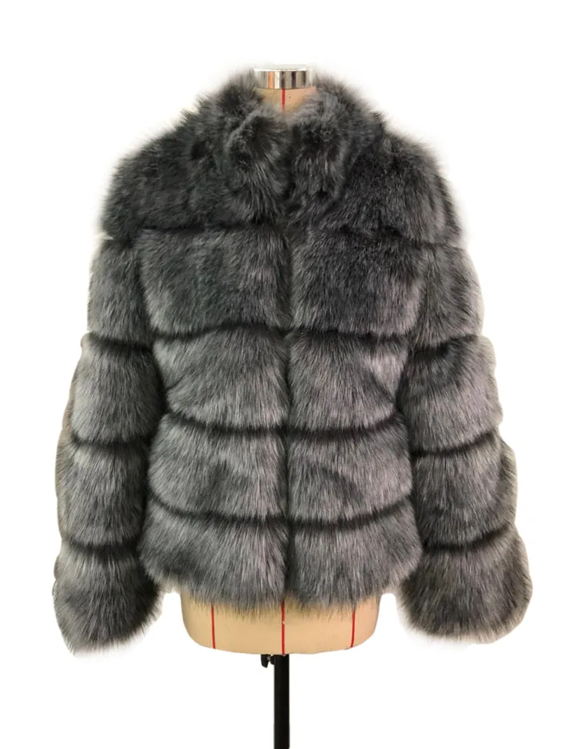 New Arrival Fashion Coats Faux Women Winter Fur Collar Warm Hood Cotton Coat Women Clothes