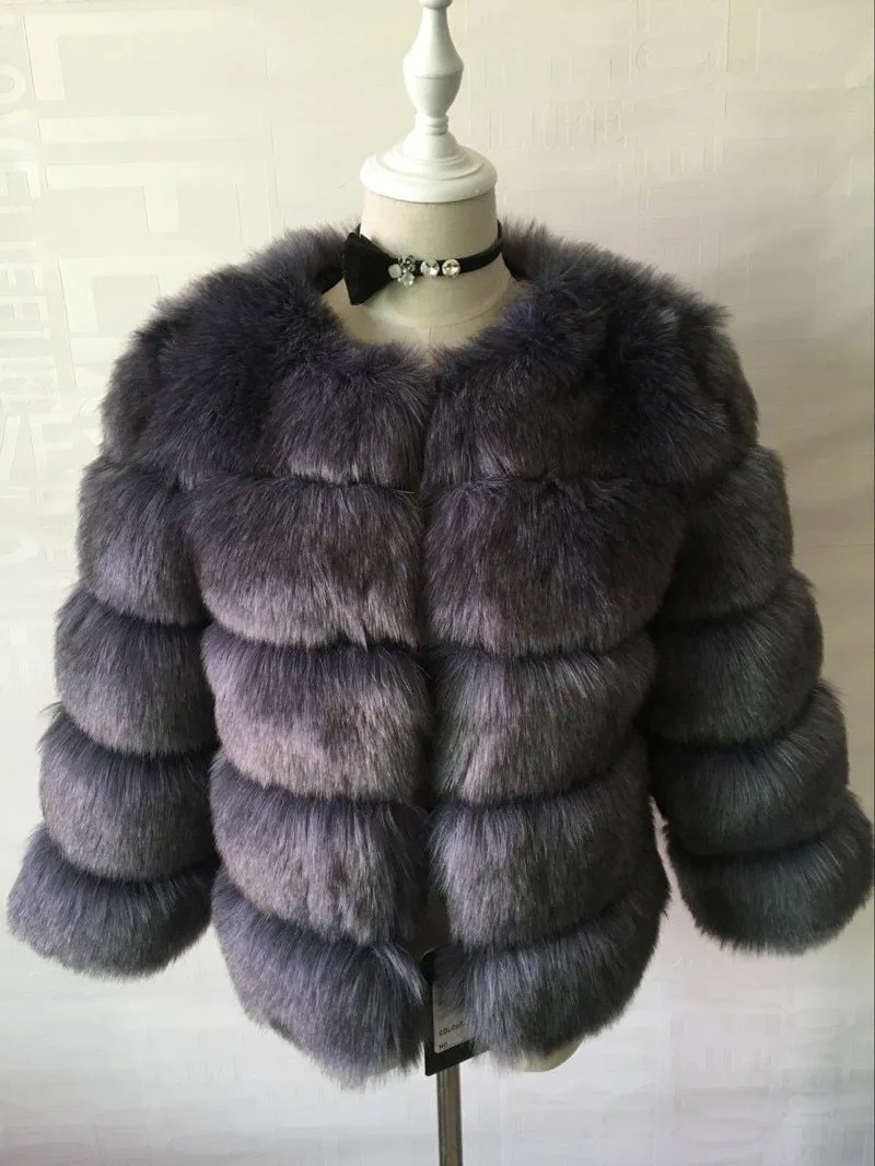 New Arrival Fashion Coats Faux Women Winter Sweater Fur Collar Coat Warm Cotton Women Clothes8