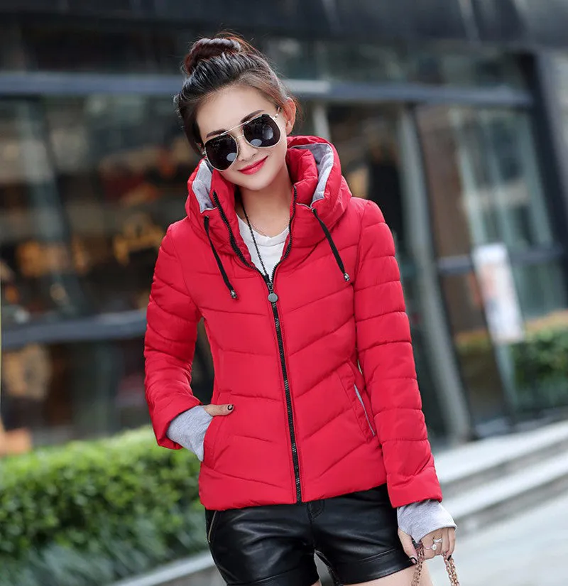 New Arrival Parkas Fashion Coats Women Winter Sweater Fur Collar Hood Warm Cotton Coat Women Clothes