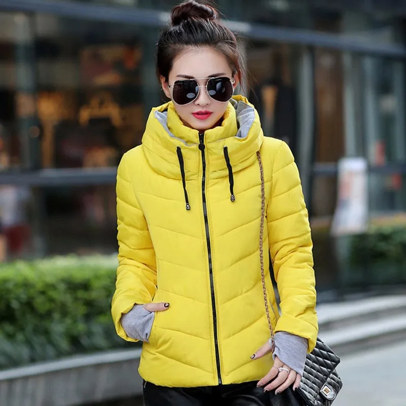 New Arrival Parkas Fashion Coats Women Winter Sweater Fur Collar Hood Warm Cotton Coat Women Clothes