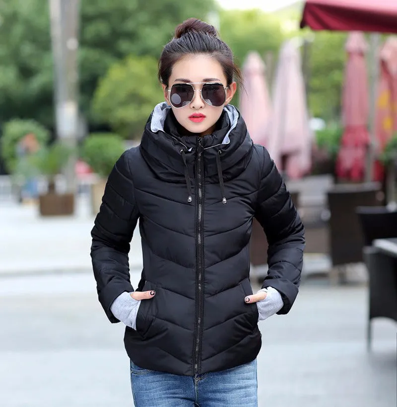 New Arrival Parkas Fashion Coats Women Winter Sweater Fur Collar Hood Warm Cotton Coat Women Clothes