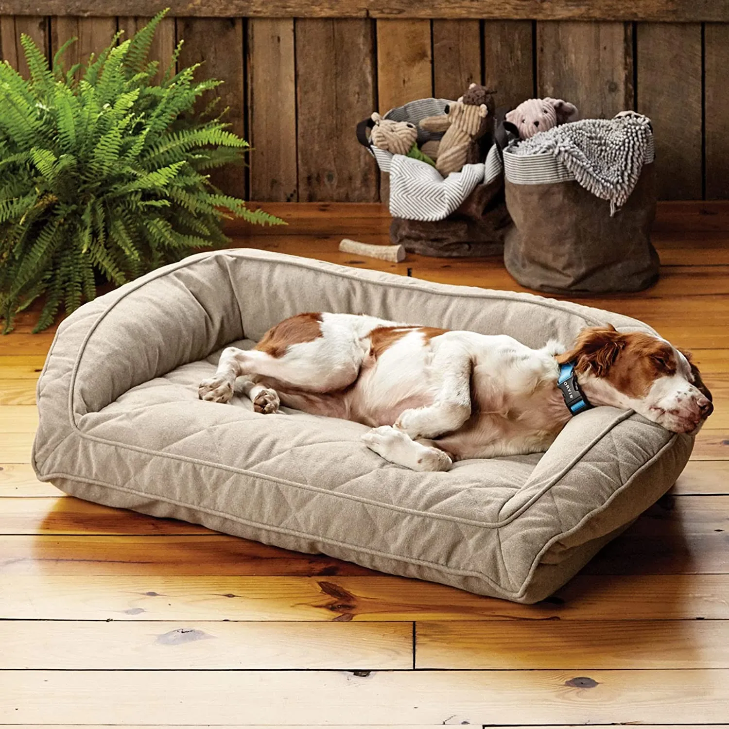 Orvis ComfortFill-Eco Bolster Dog Bed