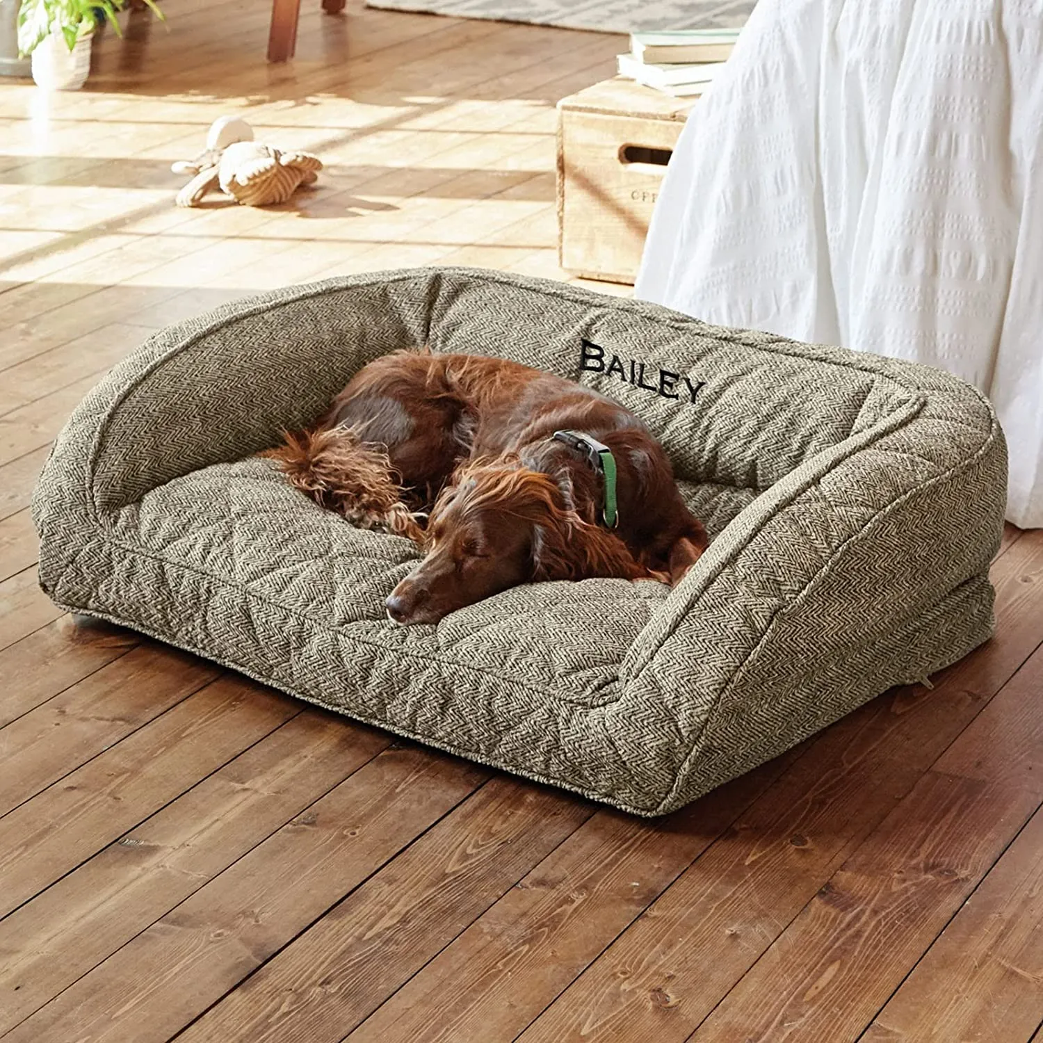 Orvis ComfortFill-Eco Bolster Dog Bed