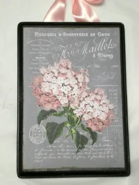 Paris decor, Paris sign, French Country decor, Pink Hydrangea sign