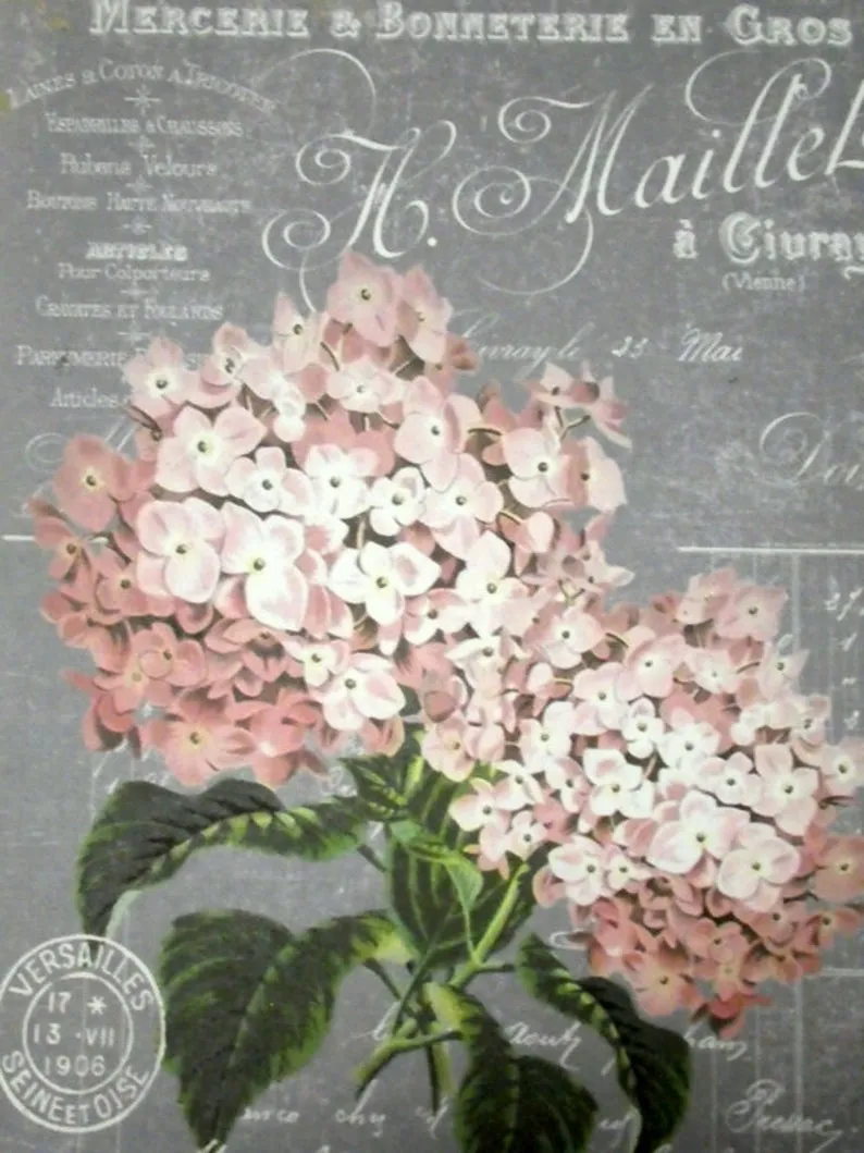 Paris decor, Paris sign, French Country decor, Pink Hydrangea sign