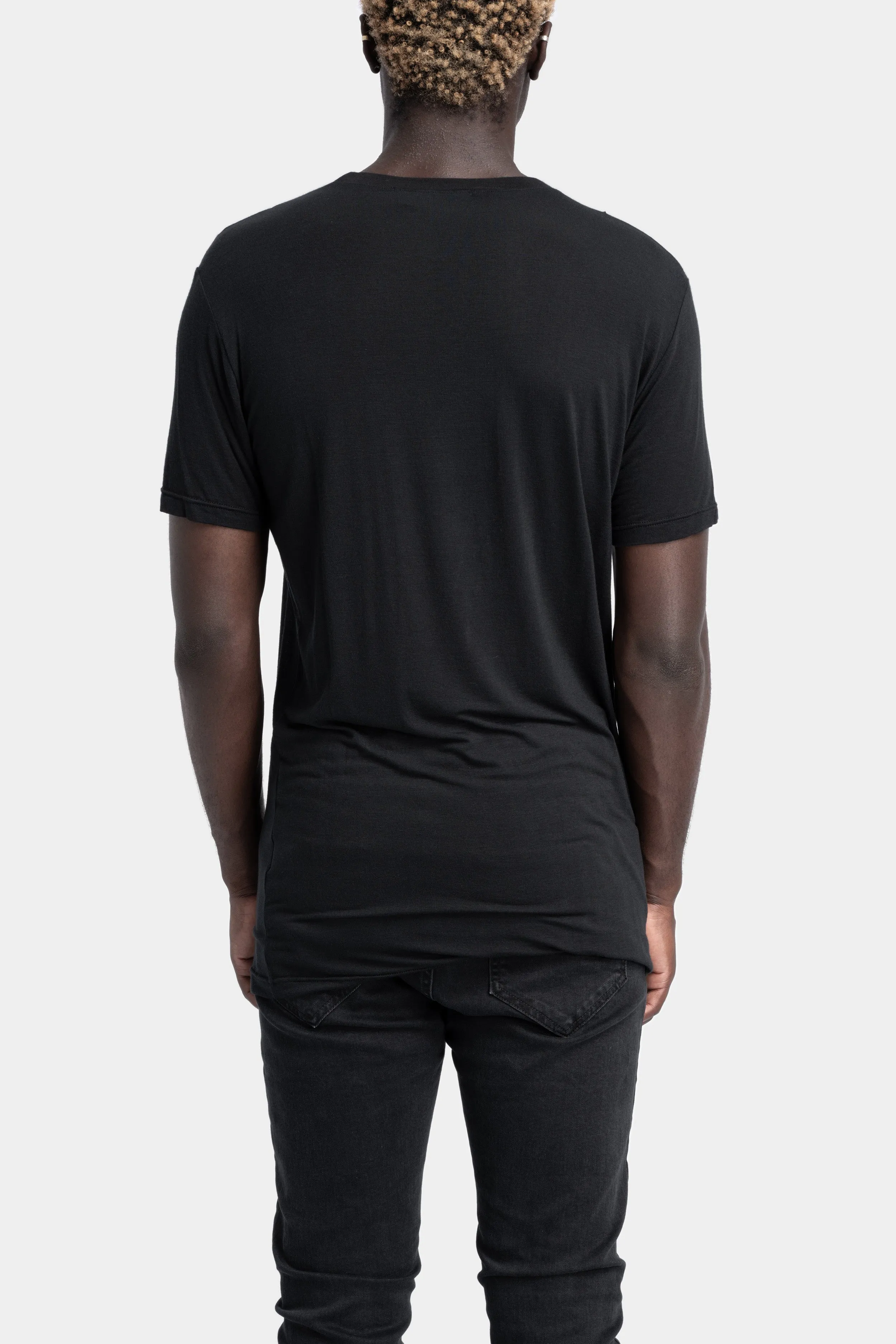 Piped seams cashmere blend T-Shirt