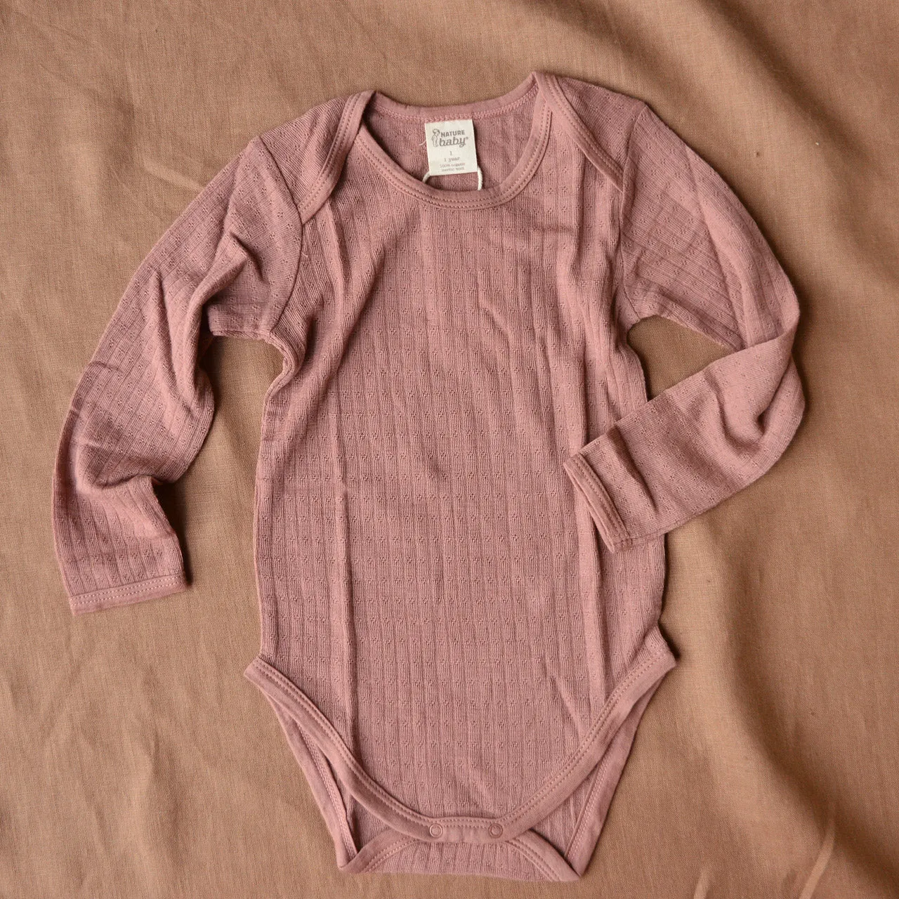 Pointelle Baby Body Longsleeve - 100% Organic Merino (0-2y)