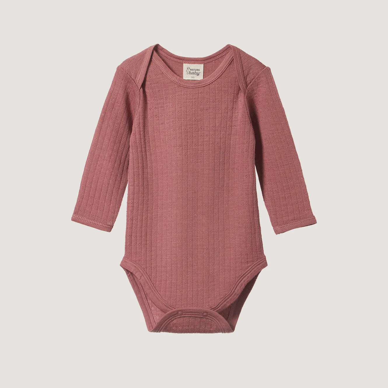 Pointelle Baby Body Longsleeve - 100% Organic Merino (0-2y)