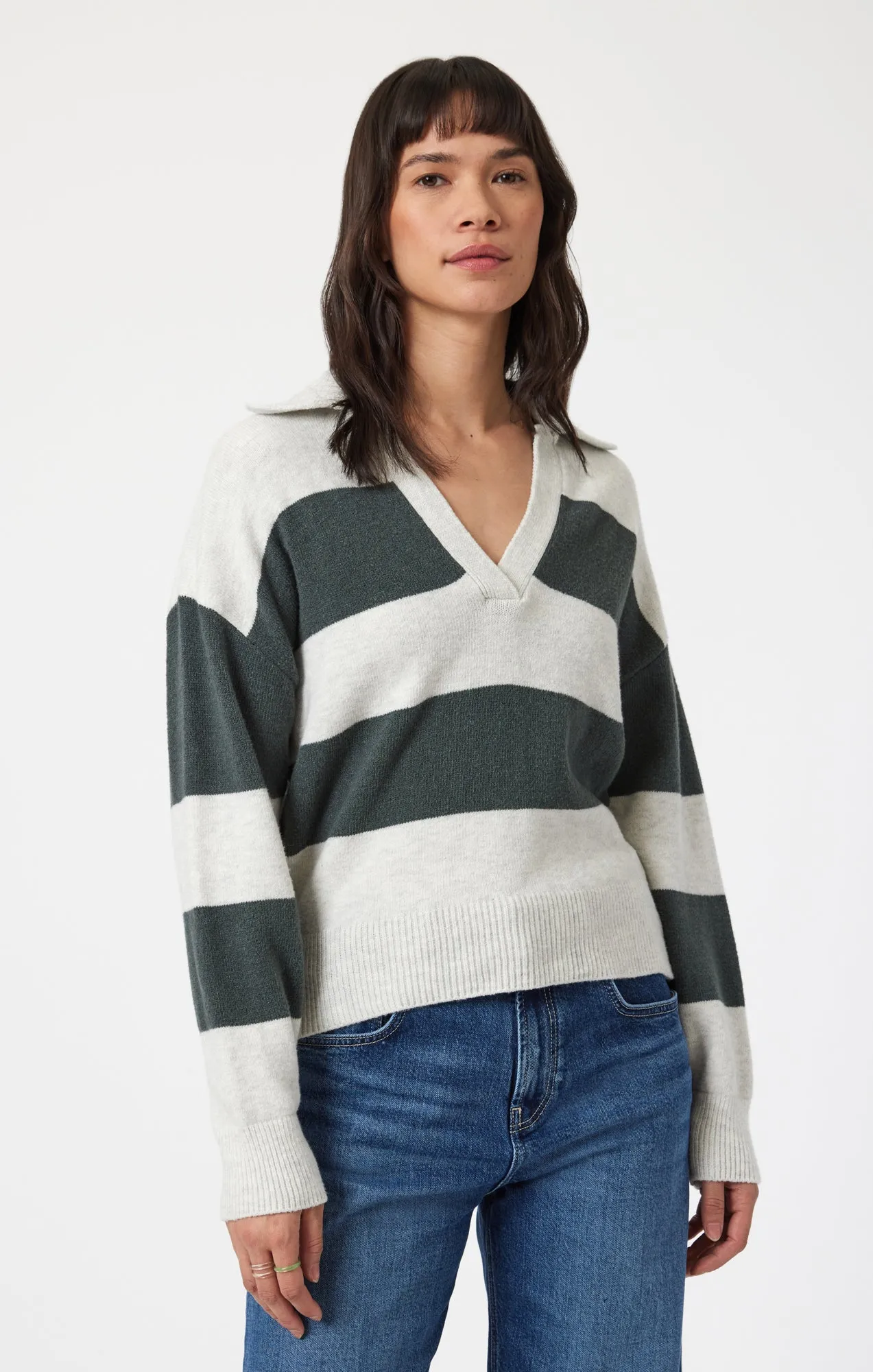 POLO PULLOVER SWEATER IN URBAN CHIC STRIPE