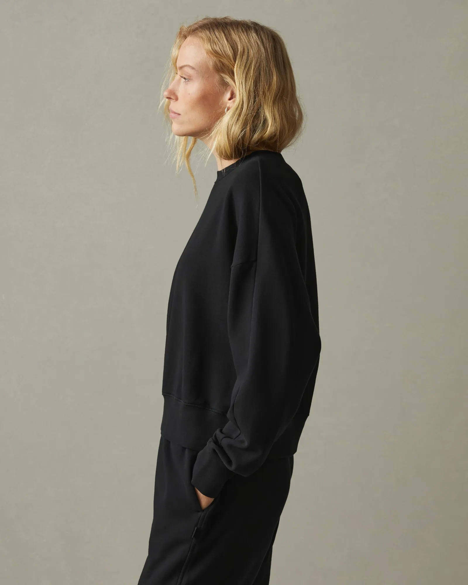 Premium Midweight Oversized Crew - Black