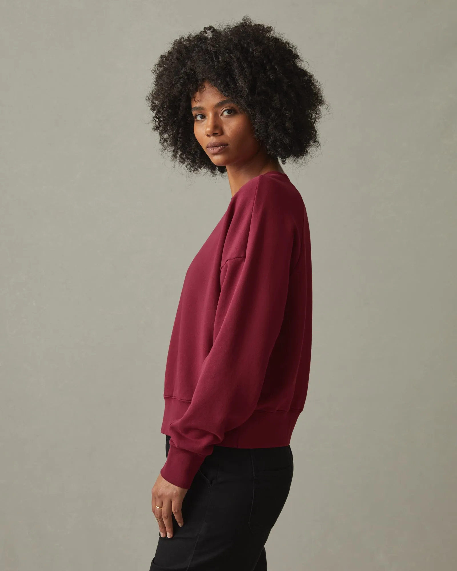 Premium Midweight Oversized Crew - Bonfire Red