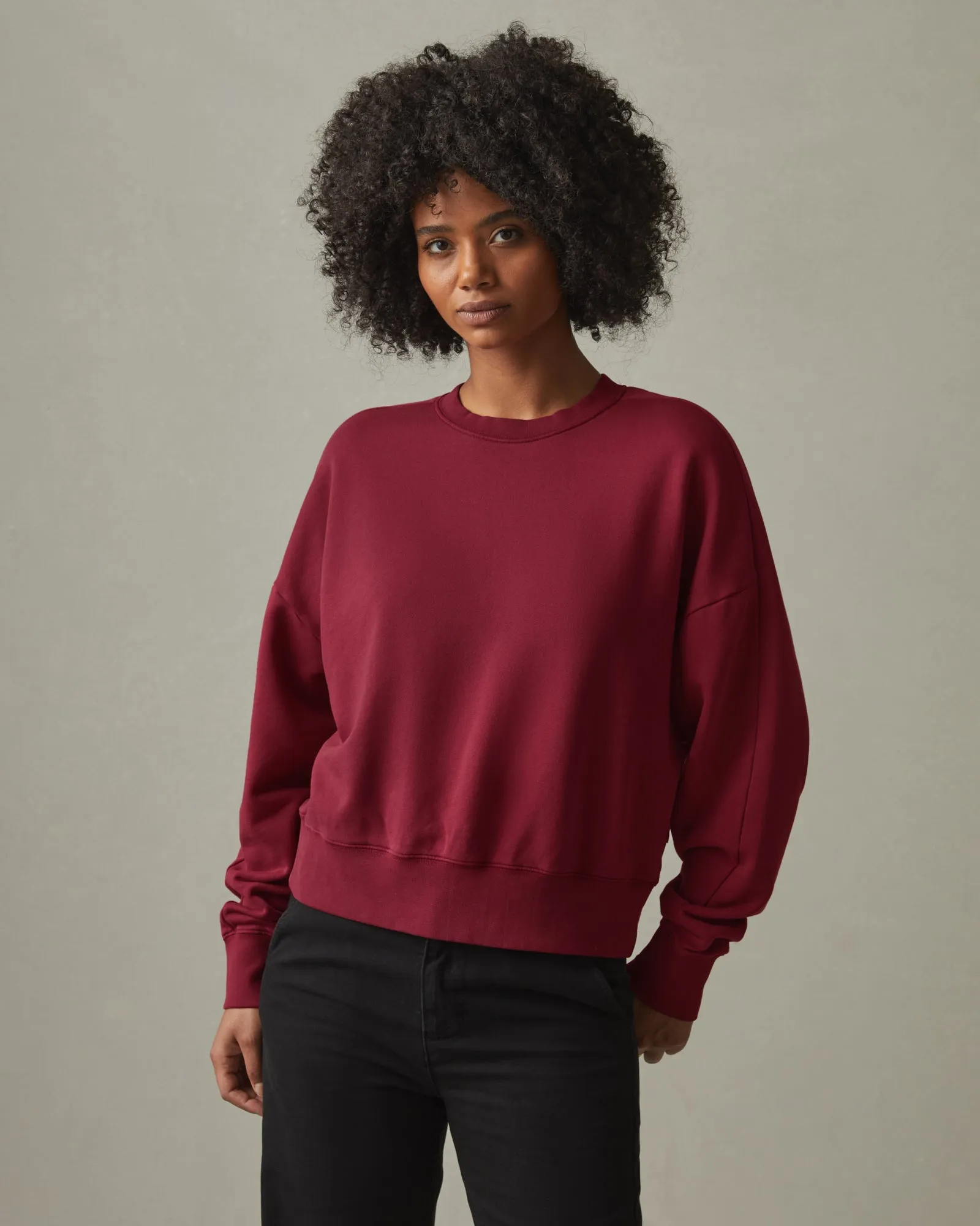 Premium Midweight Oversized Crew - Bonfire Red