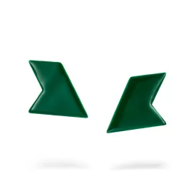 Prism - earrings with enamel - green